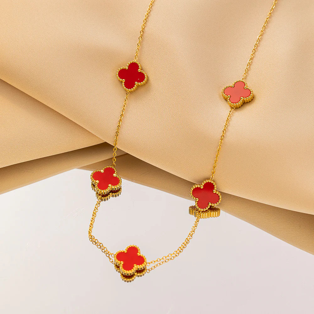 Collar Van Cleef Bañado en Oro de 18K + Caja de Regalo