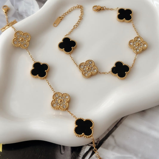 Pulsera Van Cleef Bañada en Oro de 18K con Diamantes 💎