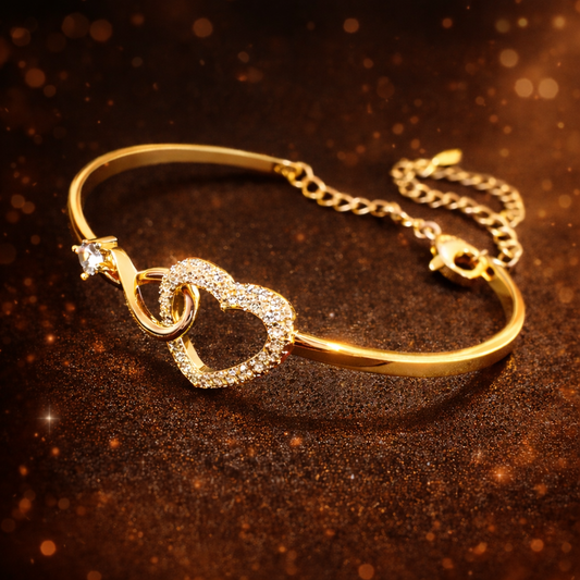 Brazalete Infinity Heart ♾️❤️ Bañado en Oro + Caja de Regalo Gratis