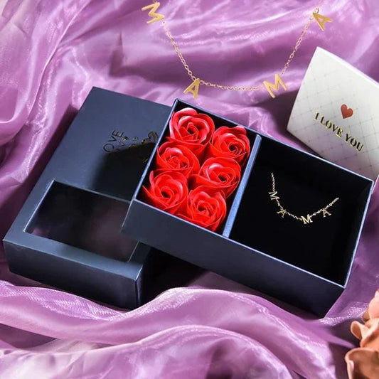 Caja Premium con Rosas Artificiales y Joyero