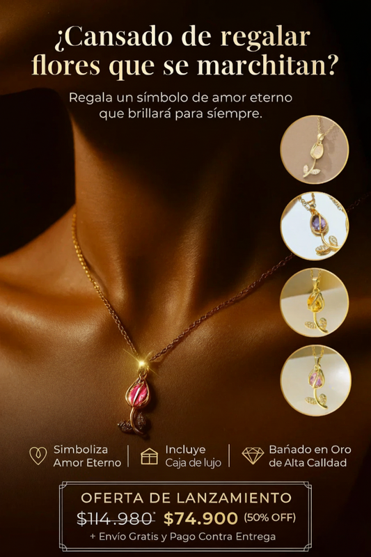 Collar Tulipán🌷 | Bañado en Oro de 18k ✨ + Caja de Regalo Gratis