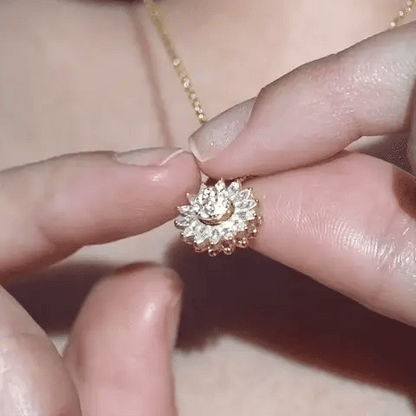 Collar Girasol Giratorio 🌻✨| Baño en Oro de 18k + Caja de Lujo ¡Gratis!