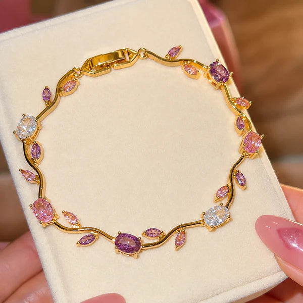 Pulsera Tulipanes Encantados 🌷 | Baño en Oro  + Caja de Regalo  🎁✨