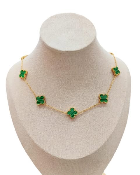 Collar Van Cleef Bañado en Oro + Caja de Regalo